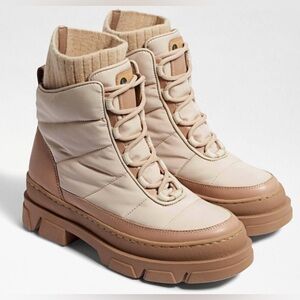NWT Sam Edelman Tabitha Puffer Lace Up Boot Moonbeam Size 8 1/2